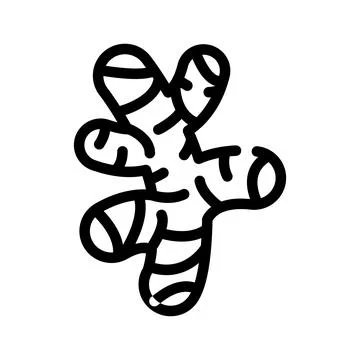 Ginger root line icon vector illustration black Stock Illustration