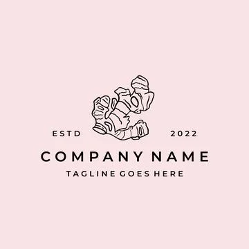 Ginger root logo. Herbal spice logo design vector IllustrationGinger root log Illustrazione stock
