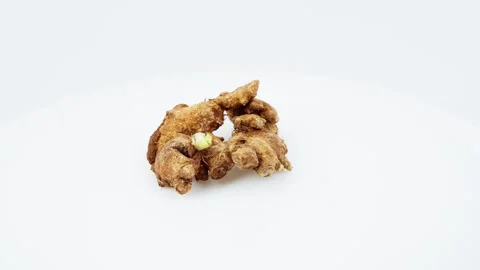 Ginger Root Rotating on White Background Isolated Stock Footage 325348762