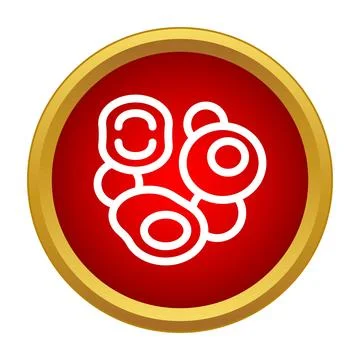 Ginger root simple line icon in a red circle button Stock Illustration