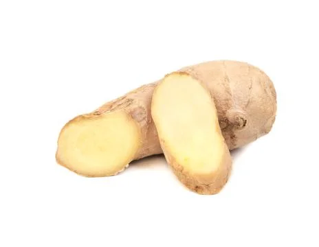 Ginger root with slices Stock Photos