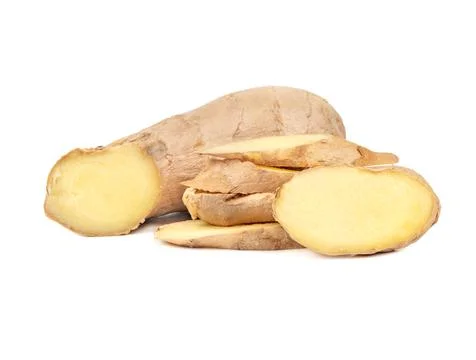 Ginger root with slices Stock Photos