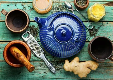 Ginger root tea Stock Photos