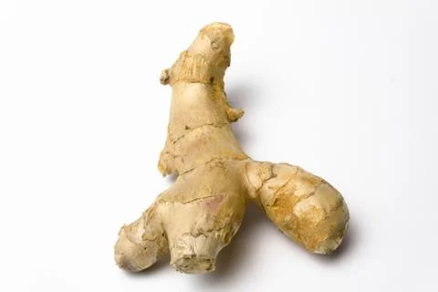 Ginger root on a white background Stock Photos