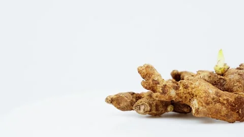 Ginger Root with White Copy Space for Presentation Video stock 325347853