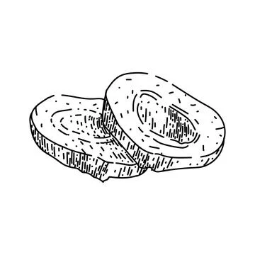 Ginger slice raw sketch hand drawn vector Stock Illustration