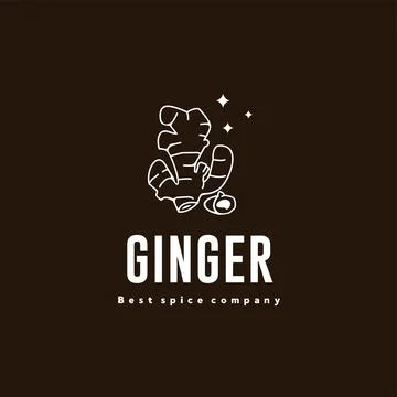 Ginger spice logo icon, ginger kitchen spice for the cooking industry Stock Illustration