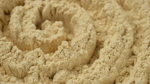 Ginger spicy. Ground ginger close up, rotating Stock Footage 202878682