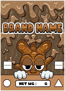 Ginger Strain Cartoon with Slime Background. Design For Logo, Label, Cover .. Stock Illustration