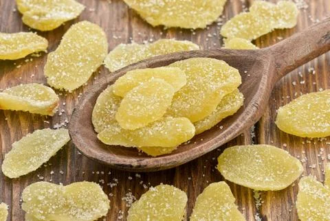 Ginger in sugar Stock Photos