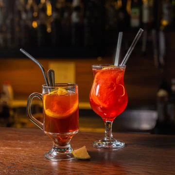 Ginger tea and grog 스톡 사진
