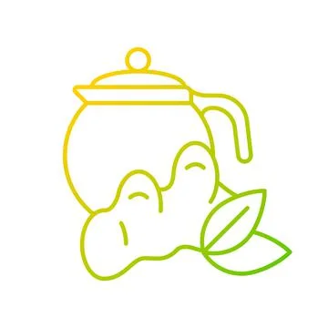 Ginger tea gradient linear vector icon Stock Illustration
