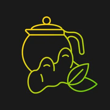 Ginger tea gradient vector icon for dark theme Stock Illustration