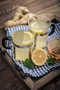 Ginger tea with lemon 写真素材