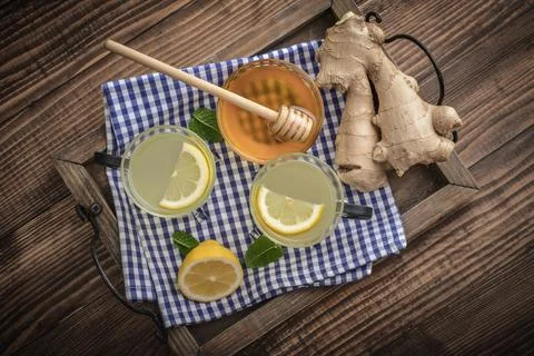 Ginger tea with lemon Stock Photos