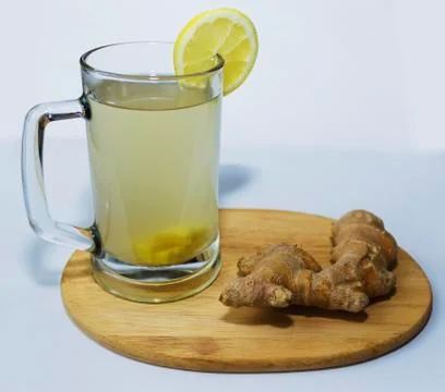 Ginger tea white background Stock Photos
