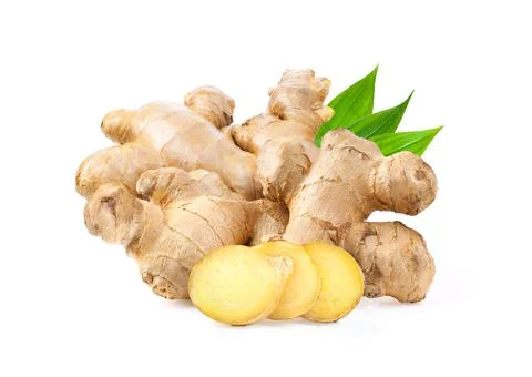Ginger on white background. depth of field Stock Photos