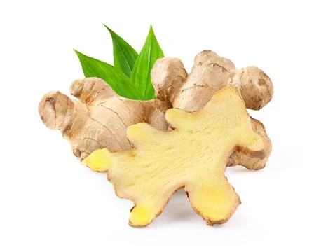 Ginger on white background. depth of field Stock Photos