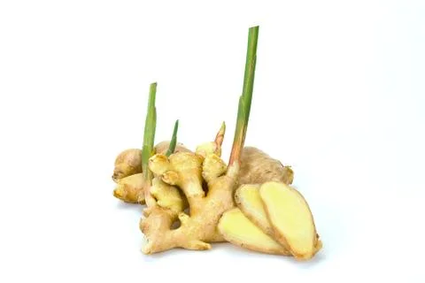 The ginger on white background Stock Photos