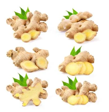 Ginger on white background Stock Photos