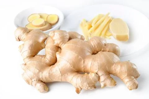 Ginger on white Stock Photos