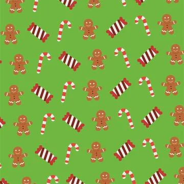 Gingerbread and candy pattern. Vector Stock Illustration