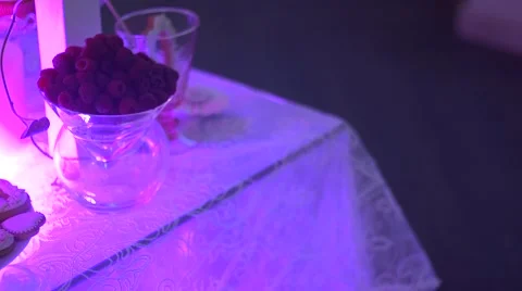 Gingerbread and raspberries Stock Footage 50038672