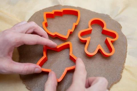 Gingerbread baking dish in the form of a man, a star and a Christmas tree, a Stock Photos