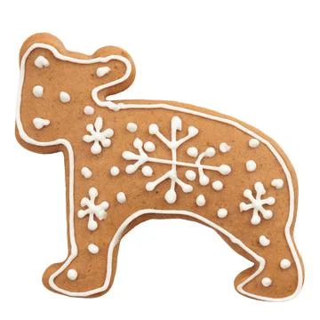 Gingerbread bear isolated on a white background Stock Photos