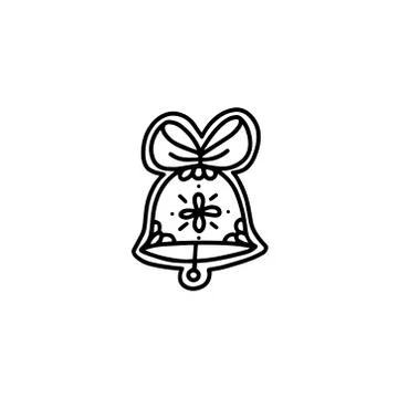 Gingerbread bell. Hand drawn vector illustration in Doodle style Stock Illustration
