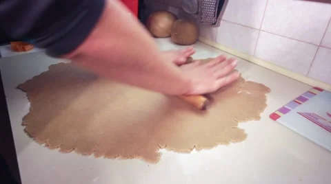 Gingerbread biscuit making pack (from kneading to decorating) Stock Footage 44876668