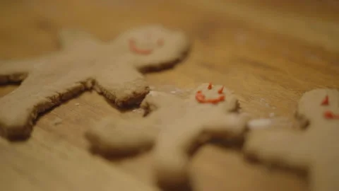Gingerbread biscuits with rack focus Видео 336374430