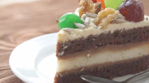 Gingerbread Cake and Cup of Tea Stock Footage 68972328