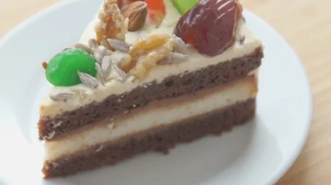 Gingerbread Cake and Cup of Tea Stock Footage 68972551