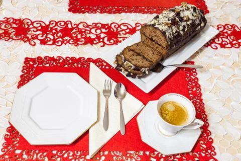 Gingerbread cake with chocolate Stock Photos