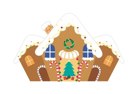 Gingerbread cake house vector Stock Illustration