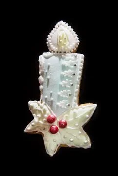 Gingerbread candle Stock Photos