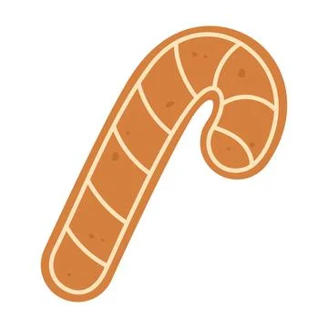Gingerbread candy cane cookie. Christmas pastries Stock Illustration