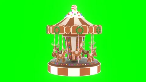 Gingerbread carousel Stock Footage 299960404