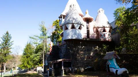 The Gingerbread Castle From the Reverse View Stock Photos