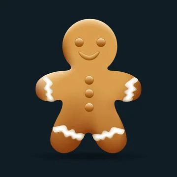 Gingerbread character icon Stock Illustration