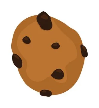 Gingerbread chocolate chip cookie vector isolated on a white background Stock Illustration