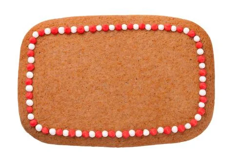 Gingerbread Christmas Cookie In Shape Of Rectangle Stock Photos