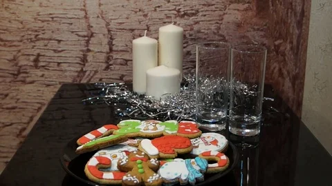 Gingerbread. Christmas Gingerbread Cookies Stock Footage 82155656