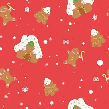 Gingerbread christmas seamless pattern Illustrazione stock