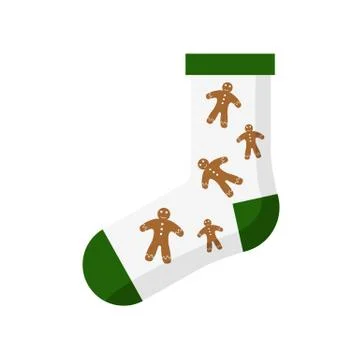 Gingerbread Christmas Sock Stock Illustration