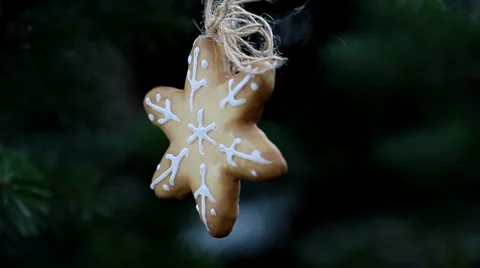 Gingerbread Christmas star Stock Footage 35790968