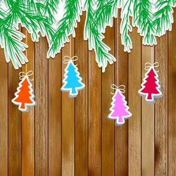 Gingerbread with Christmas tree branches.  + EPS8 Stock Illustration