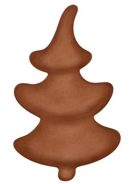 Gingerbread Christmas tree cookie on isolated white background Stock Illustration