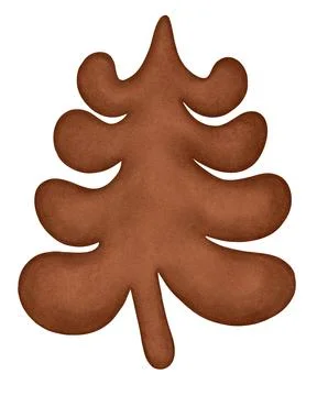 Gingerbread Christmas tree cookie on isolated white background Stock Illustration